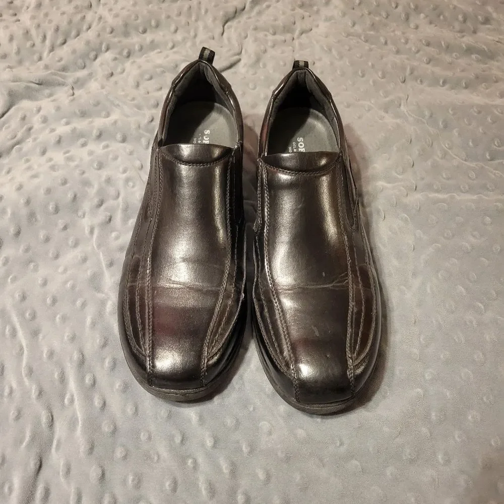 MENS SIZE 11 SOFT STAGS SLIP ON DRESS SHOES